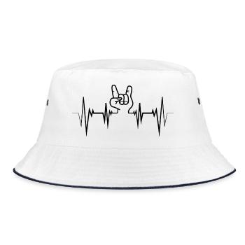 Rock and Roll Hand Herzschlag Heartbeat - Bob - blanc/marine - Devant