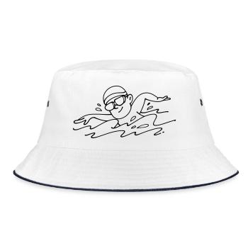 Swimmer - Bucket Hat - white/navy - Front