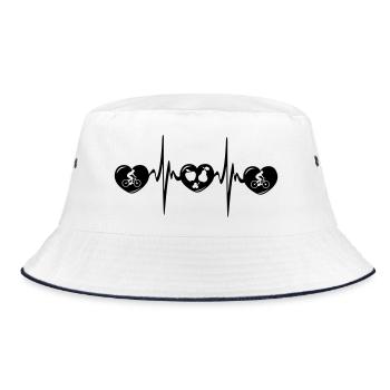 Cycling, healthy food, cardio - Bucket Hat - white/navy - Front