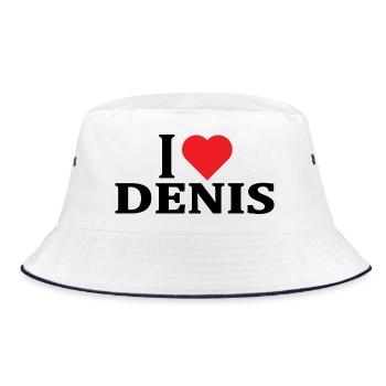 T-shirt J’adore Denis t-shirt idée cadeau - Bob - blanc/marine - Devant
