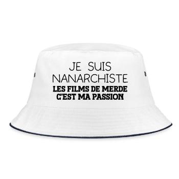 Je suis Nanarchiste - Humour Cinéma - Bob - blanc/marine - Devant