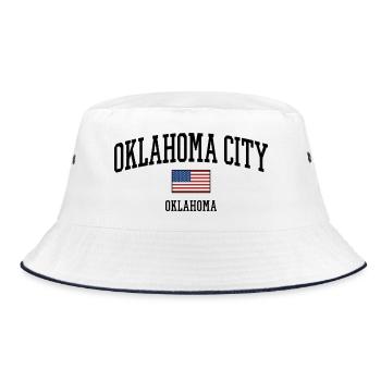 Oklahoma City Amerikanische Flagge - Bucket Hat - Weiß/Navy - Vorne
