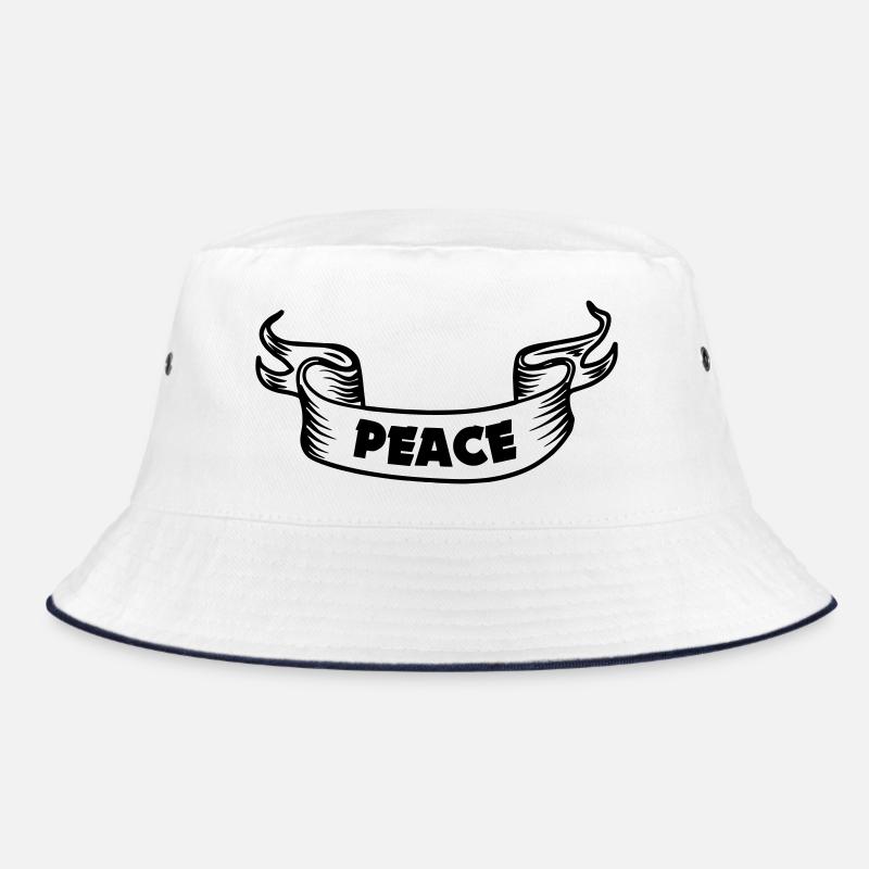 Bannertext mit dem Wort "Frieden FRIEDEN" Bucket Hat