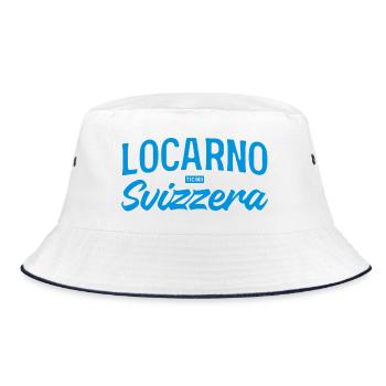 Locarno Blue Hand Lettering Switzerland - Bucket Hat - white/navy - Front