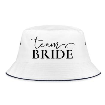 "Team Bride" , customizable - Bucket Hat - white/navy - Front