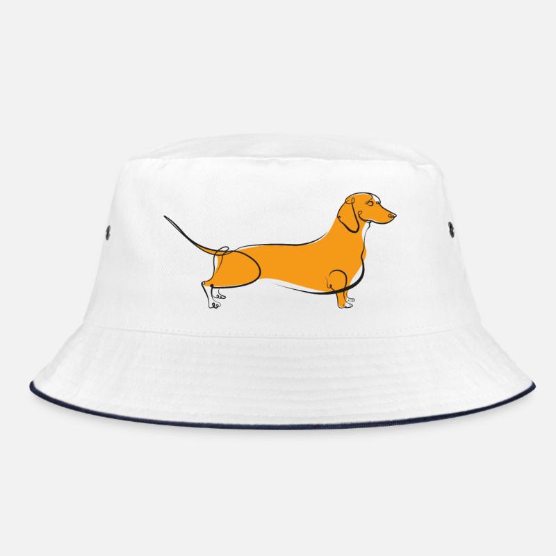 Dackellinie - Bucket Hat - Weiß/Navy