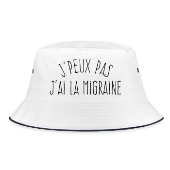 J'peux pas j'ai la migraine - Humour Excuse - Bob - blanc/marine - Devant
