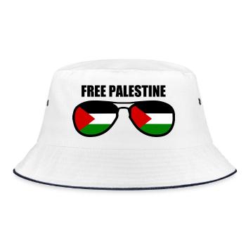 Free palestine - Bucket Hat - Weiß/Navy - Vorne