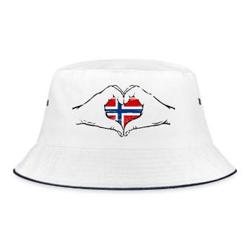 Drapeau de la Norvège en forme de coeur utilisé - Bob - blanc/marine - Devant