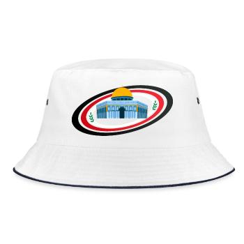 Jerusalem Moschee Quds Sakhra - Bucket Hat - Weiß/Navy - Vorne