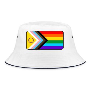 Progress Flag - Bucket Hat - white/navy - Front