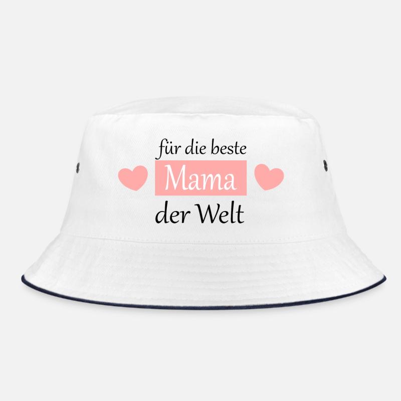 Muttertags Geschenk Mutter Muttertag Geschenkidee  - Bucket Hat - Weiß/Navy
