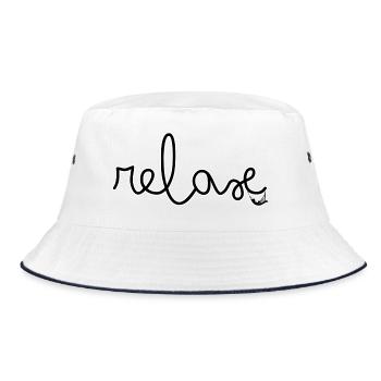 RELAX! - Bucket Hat - Weiß/Navy - Vorne