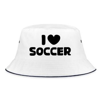 Soccer Love Heart Logo Soccer Icon - Bucket Hat - white/navy - Front