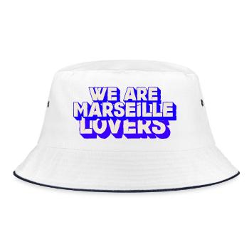 we are lovers of Marseille - Bucket Hat - white/navy - Front