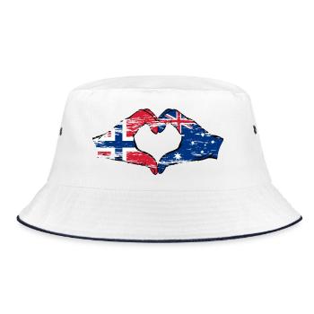 Norvège Australie Drapeau Coeur Utilisé - Bob - blanc/marine - Devant