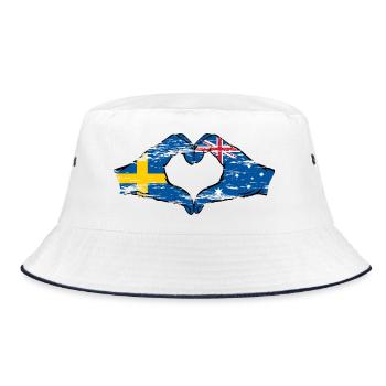 Suède Australie Drapeau Coeur Forme Utilisé - Bob - blanc/marine - Devant