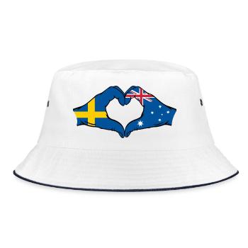 Suède Australie Drapeau Coeur Forme - Bob - blanc/marine - Devant