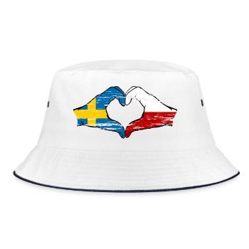 Suède Pologne Drapeau Forme de coeur Utilisé - Bob - blanc/marine - Devant