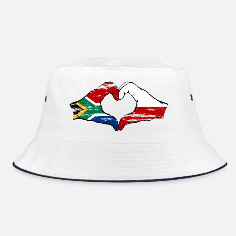 Afrique du Sud Pologne Drapeau Mains Coeur Forme Utilisé Bob