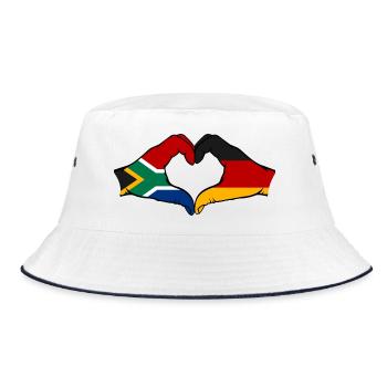 Afrique du Sud Allemagne Drapeau Mains Coeur Forme - Bob - blanc/marine - Devant