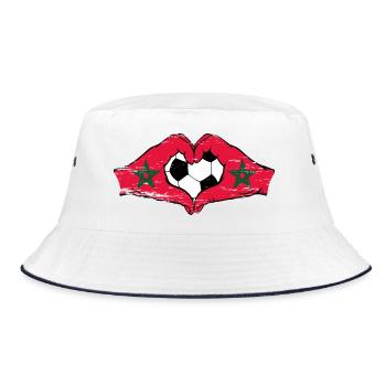 Maroc drapeau football mains forme de coeur utilisé - Bob - blanc/marine - Devant