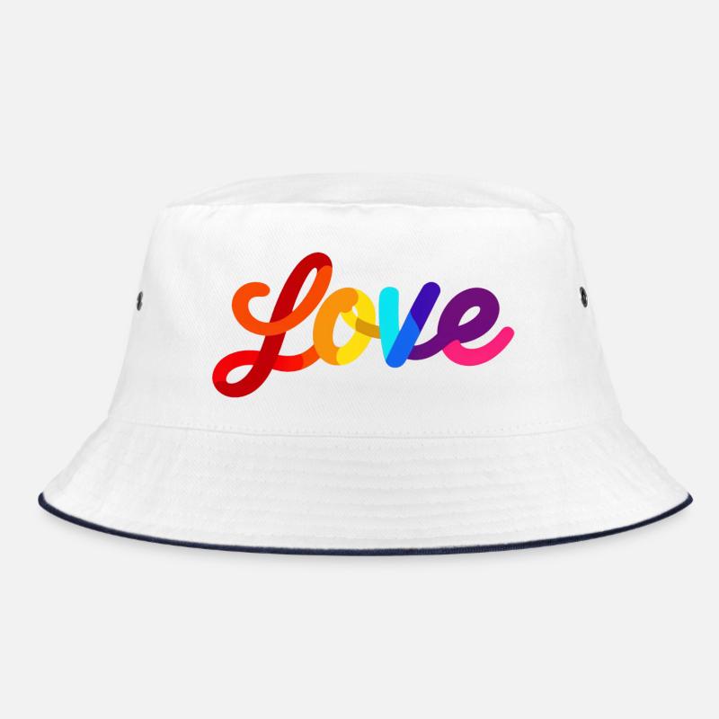 Buntes Liebes-Schriftzug Design Bucket Hat