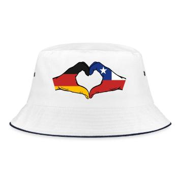 Allemagne Chili Drapeau Mains Coeur Forme - Bob - blanc/marine - Devant