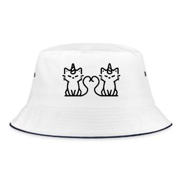 chat-licornes amoureux - Bob - blanc/marine - Devant