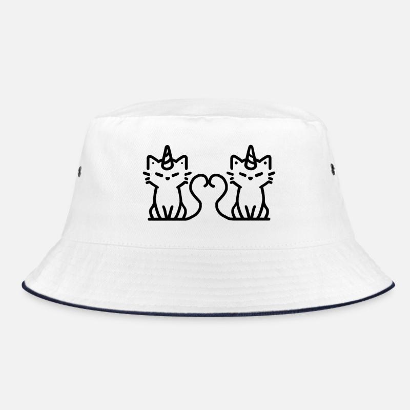 chat-licornes amoureux - Bob - blanc/marine