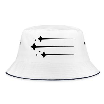 Shooting Star Lines - Bucket Hat - white/navy - Front