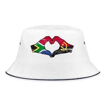 Afrique du Sud Angola drapeau mains forme de coeur utilisé - Bob - blanc/marine - Devant