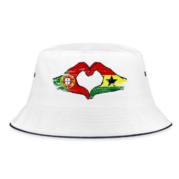Portugal Ghana Drapeau Coeur - Bob - blanc/marine - Devant