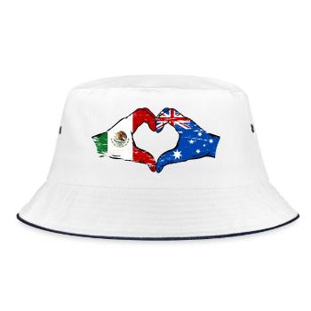Mexique Australie drapeau mains forme de coeur utilisé - Bob - blanc/marine - Devant