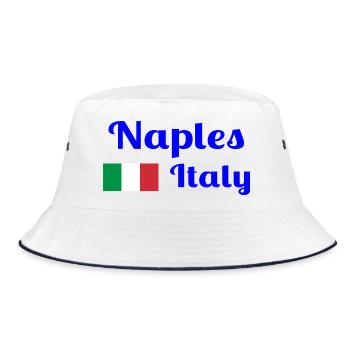 Neapel Italia - Stilvolle Drucke - Bucket Hat - Weiß/Navy - Vorne