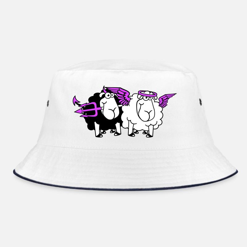 2 Sheep Angel Devil Satan Hell Evil Heaven Good Bucket Hat