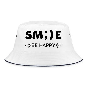 Sourire - Être heureux - Pensée positive - Bob - blanc/marine - Devant