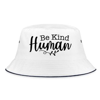 Sei freundlich - Bucket Hat - Weiß/Navy - Vorne