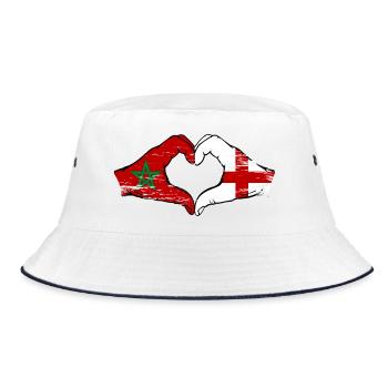 Maroc Angleterre drapeau mains coeur utilisé - Bob - blanc/marine - Devant