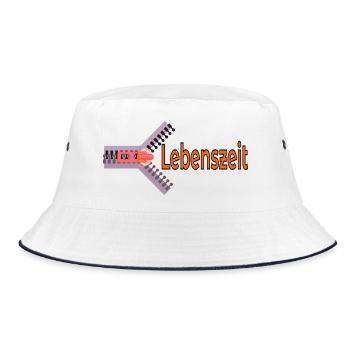 LEBENSZEIT ZEIT LEBEN - Bucket Hat - Weiß/Navy - Vorne
