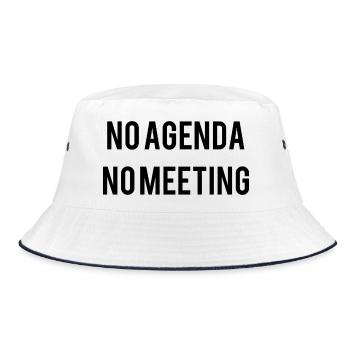 No Agenda No Meeting - Bucket Hat - white/navy - Front