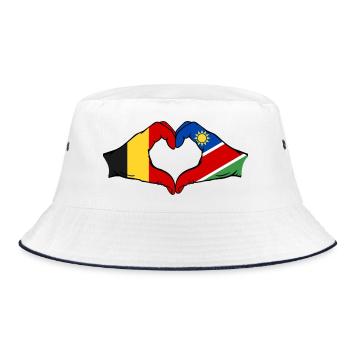 Belgique Namibie drapeau mains coeur forme - Bob - blanc/marine - Devant