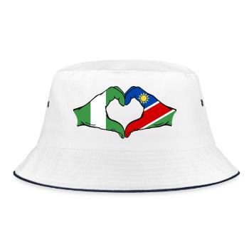 Nigeria Namibia Flag Hands Heart Shape - Bucket Hat - white/navy - Front
