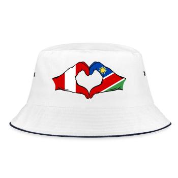 Peru Namibia Flag Heart - Bucket Hat - white/navy - Front