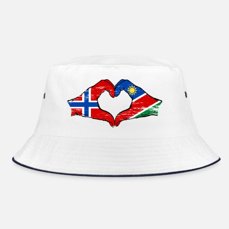 Norway Namibia Flag Heart Bucket Hat
