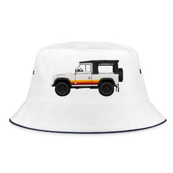 Retro model Offroad Design Defender - Bucket Hat - white/navy - Front