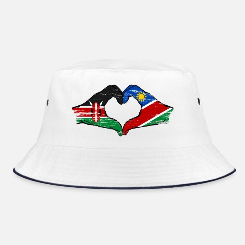 Kenia Namibia Flagge Hände Herzform used Bucket Hat