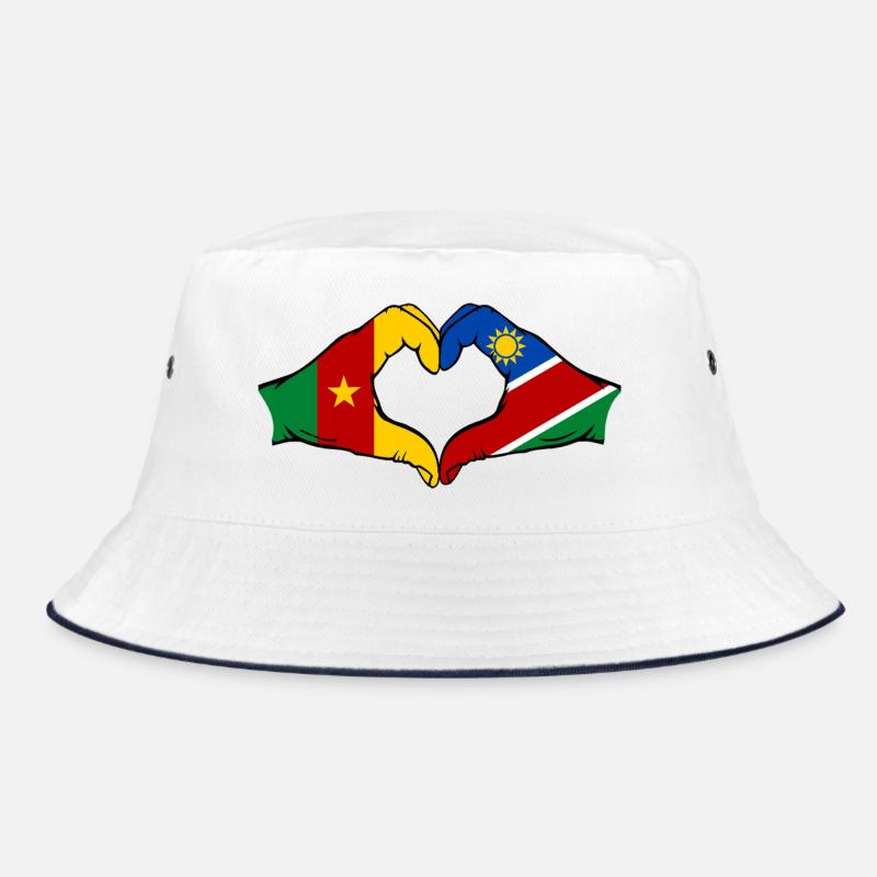 Kemerun Namibia Flagge Hände Herzform Bucket Hat