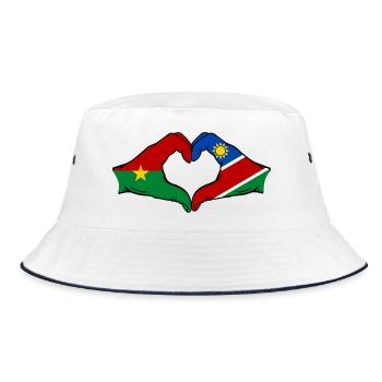 Burkina Faso Namibie drapeau mains forme de coeur utilisé - Bob - blanc/marine - Devant