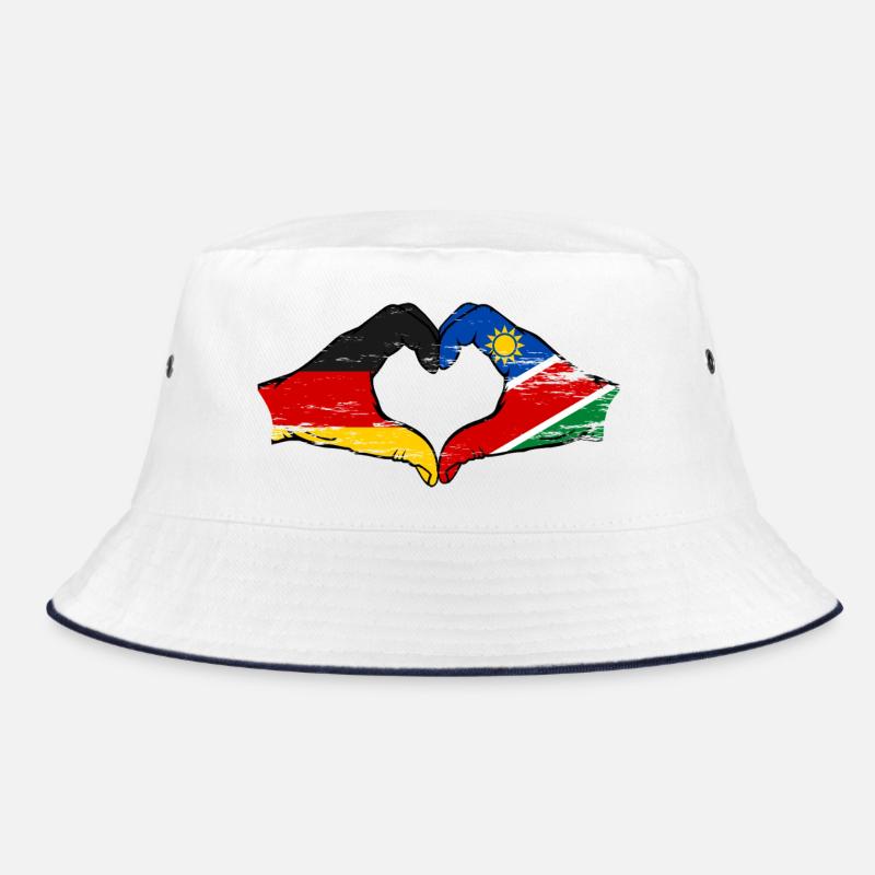 Germany Namibia Flag Hands Heart Shape Used Bucket Hat